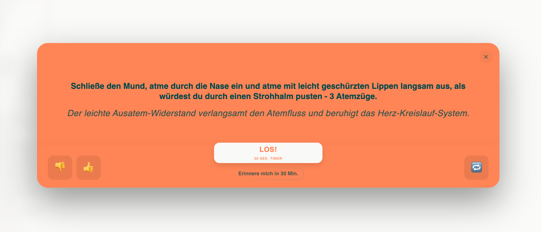 Beispiel eines tiny Pop-ups im Browser